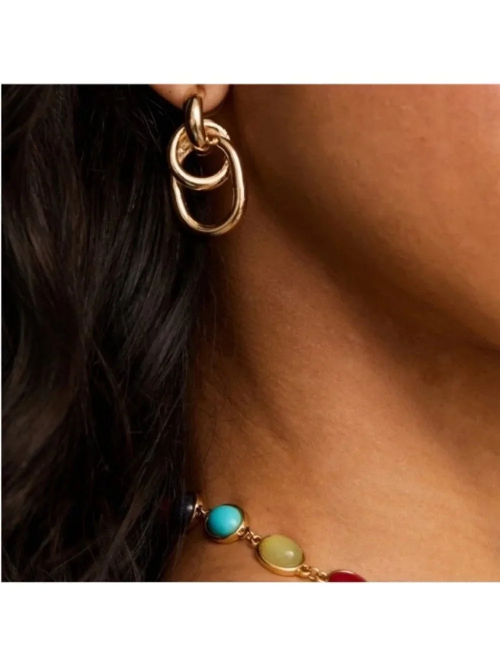 New! Tuckernuck Petit Moments Gold Hooked Chain Drop Earrings (3055) NWOT